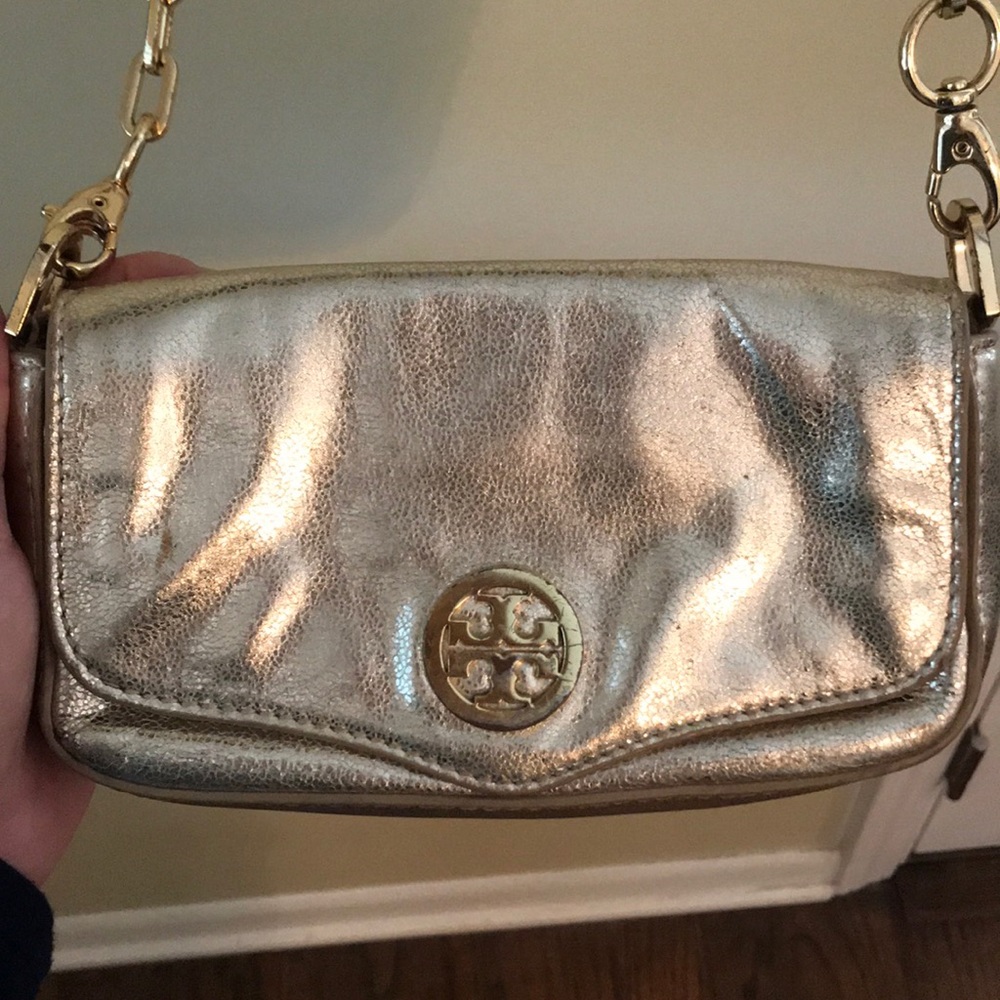 Tory Burch gold mini satchel